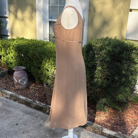 Vintage Casual Corner Annex Elegant Tan Sleeveless Dress NWT - Picture 5 of 7